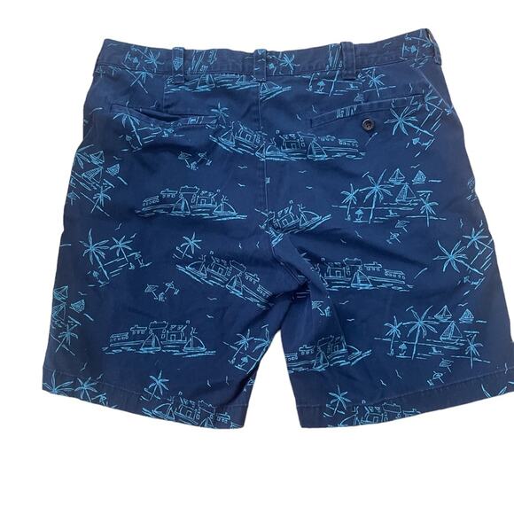 J.CREW SHORTS stretch -palm tree vacation size 35 inseam 9 - Picture 2 of 8